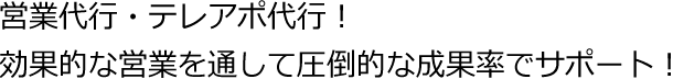 営業代行・テレアポ代行！効果的な営業を通して圧倒的な成果率でサポート！